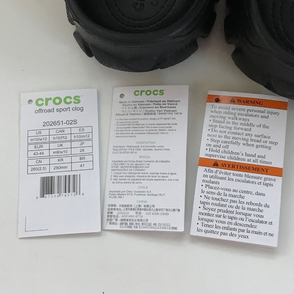 CROCS Clogs Off-road Sport Clog Black Men’s Size 10 Women’s Size 12 NWOT - Picture 13 of 16